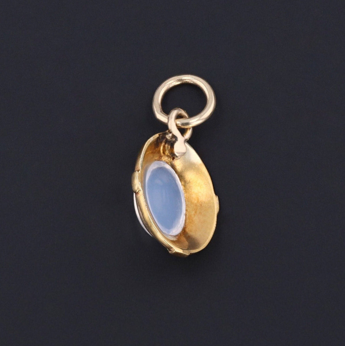Antique Moonstone Conversion Charm of 14k Gold - Trademark Antiques