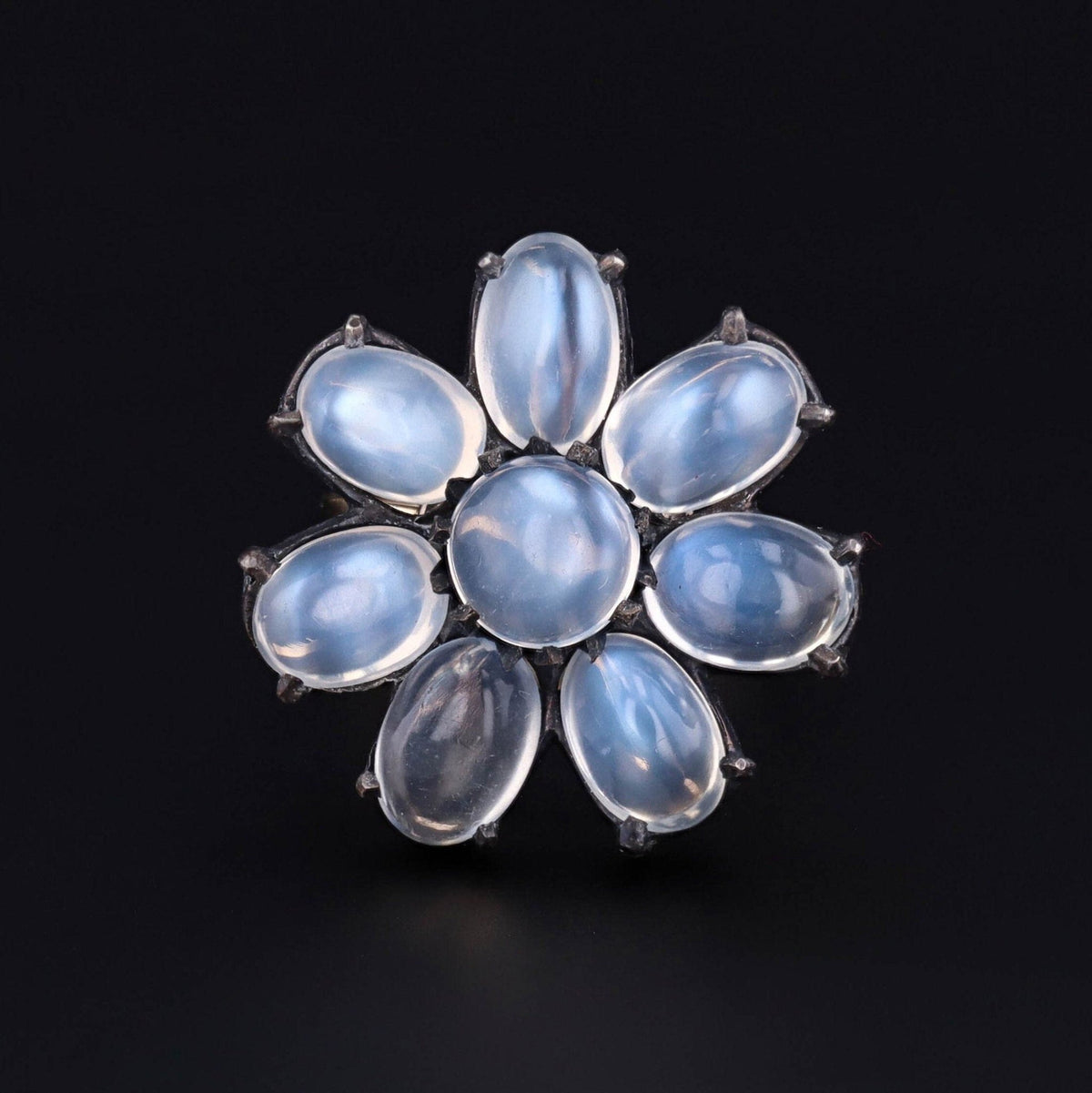 Antique Moonstone Flower Conversion Ring - Trademark Antiques