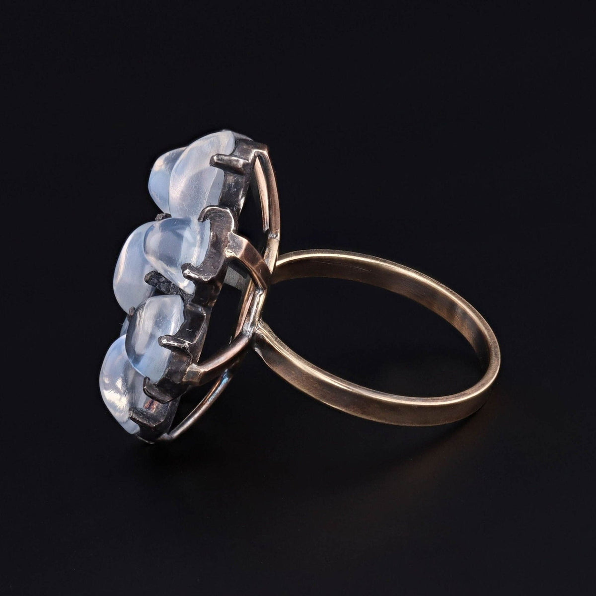 Antique Moonstone Flower Conversion Ring - Trademark Antiques