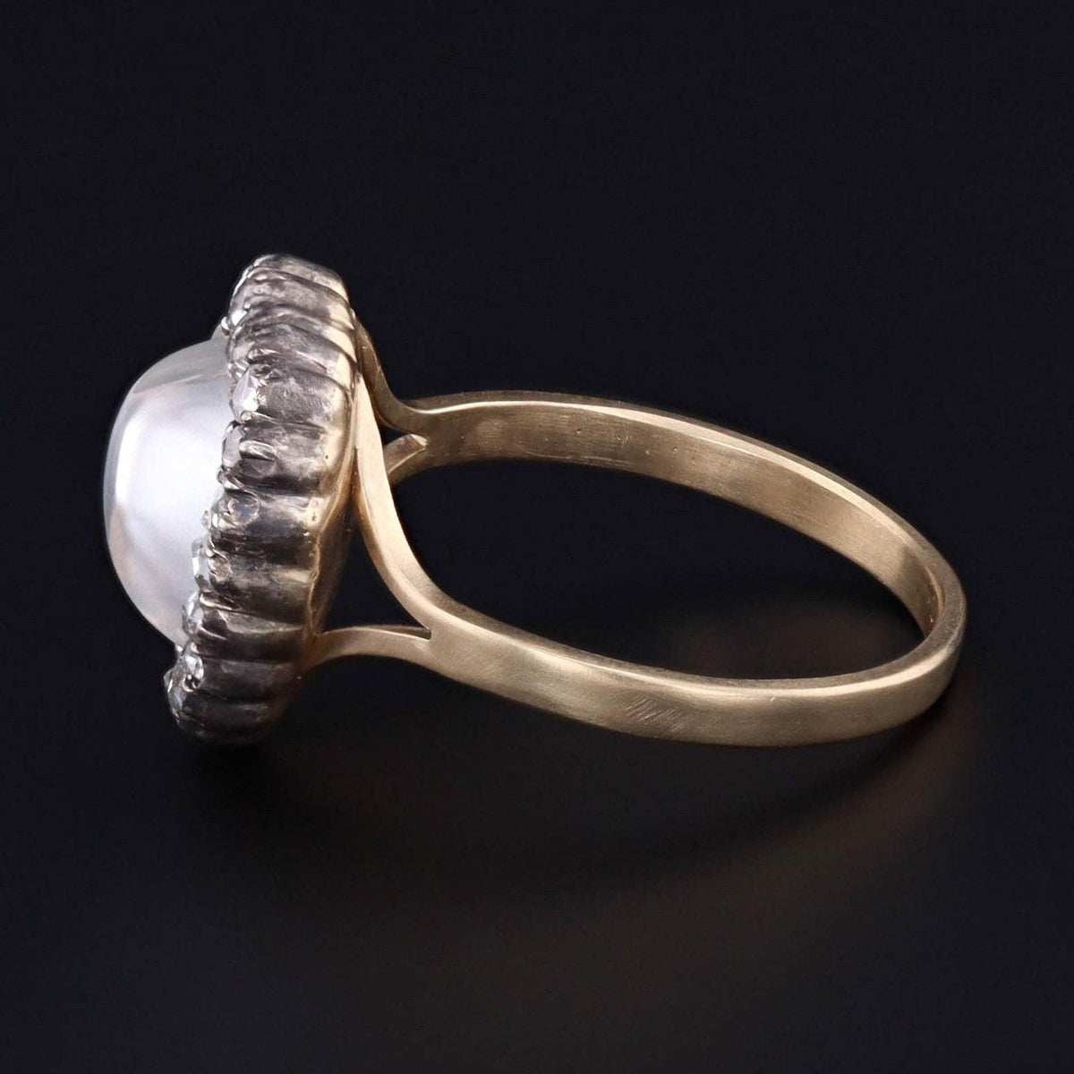 Antique Moonstone Heart Ring | Moonstone Diamond Ring - Trademark Antiques