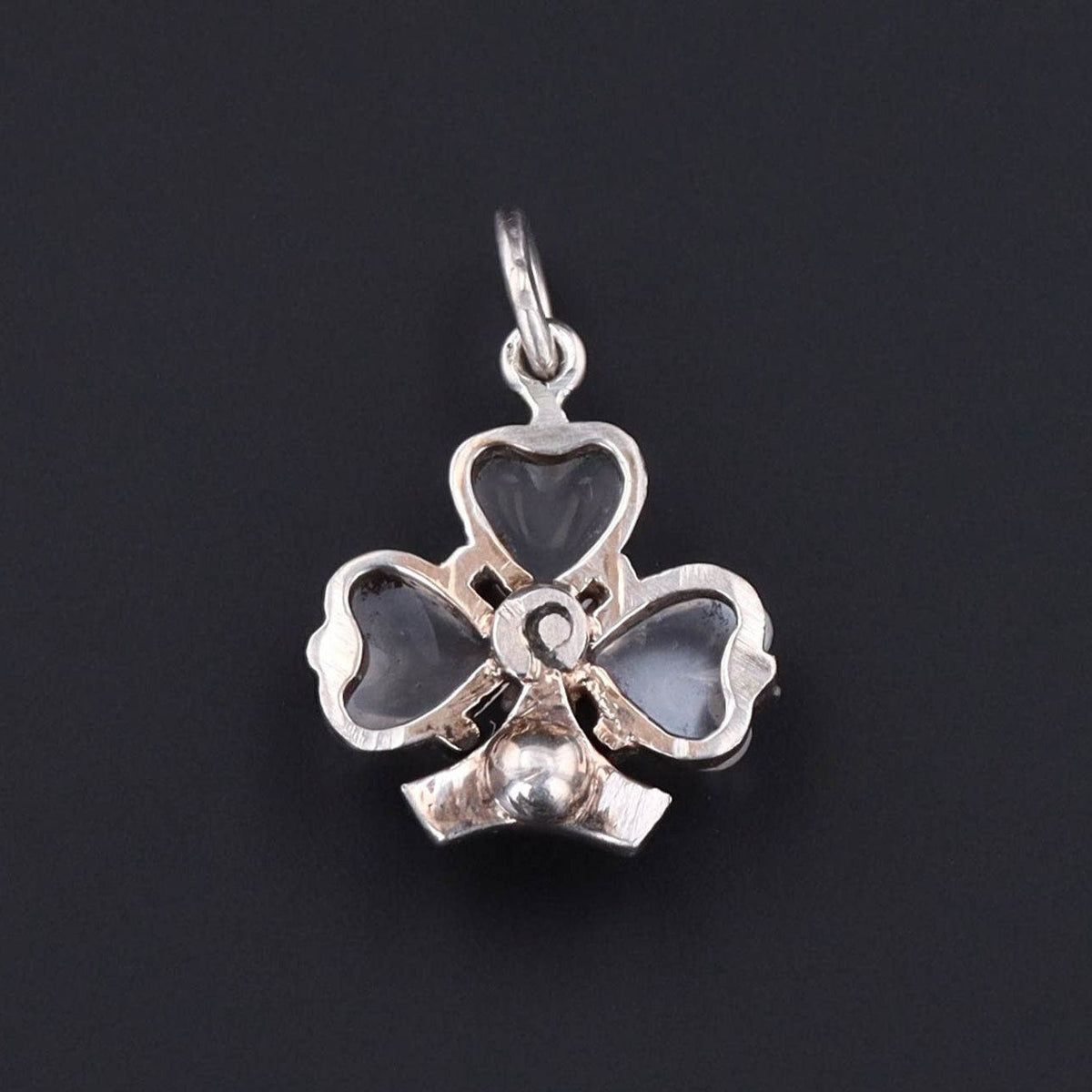 Antique Moonstone Shamrock Charm - Trademark Antiques