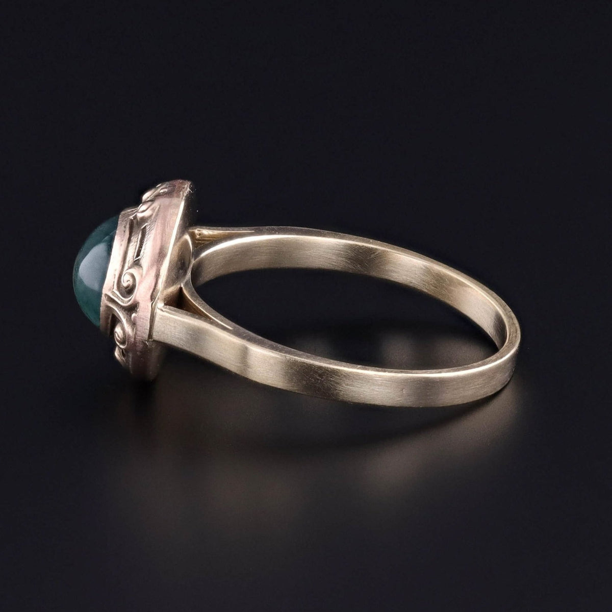 Antique Moss Agate Conversion Ring of 14k Gold - Trademark Antiques