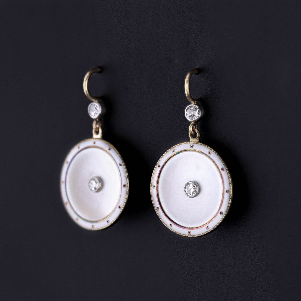 Antique Mother of Pearl Earrings of 14k Gold - Trademark Antiques