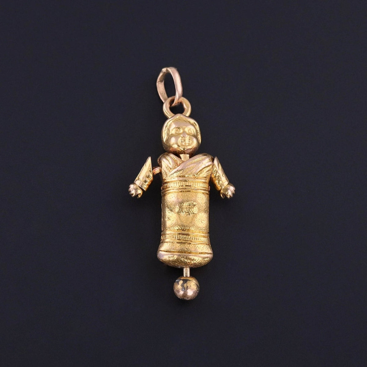 Antique Movable Baby Charm of 18k Gold - Trademark Antiques