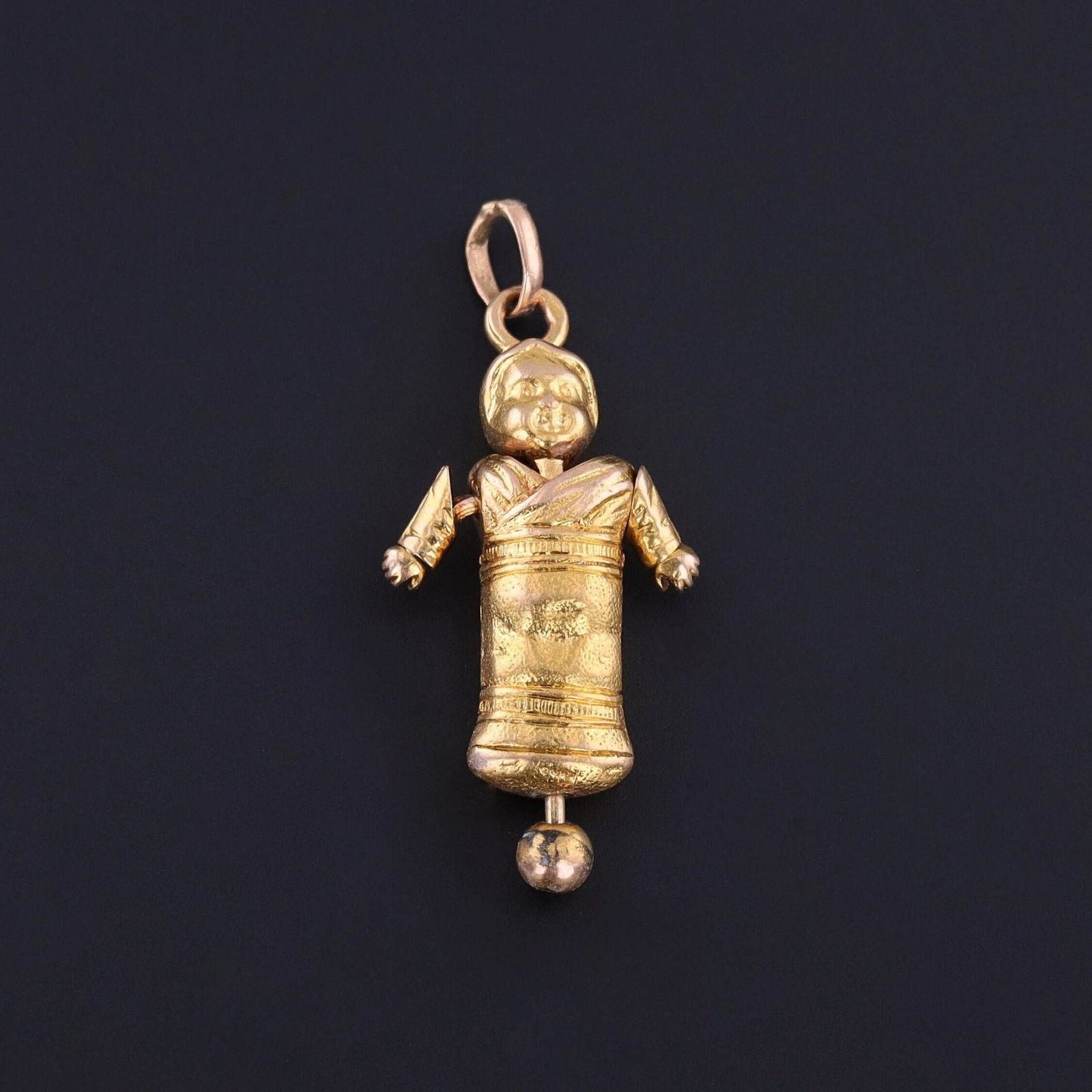 Antique Movable Baby Charm of 18k Gold - Trademark Antiques