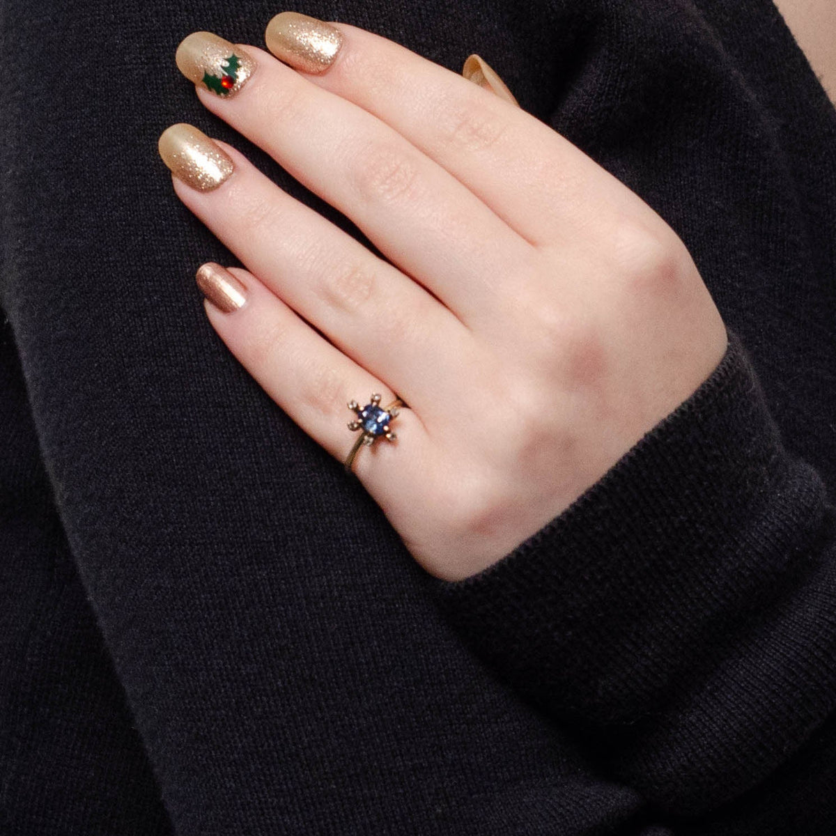 Antique Natural Sapphire and Diamond Conversion Ring of 14k Gold - Trademark Antiques