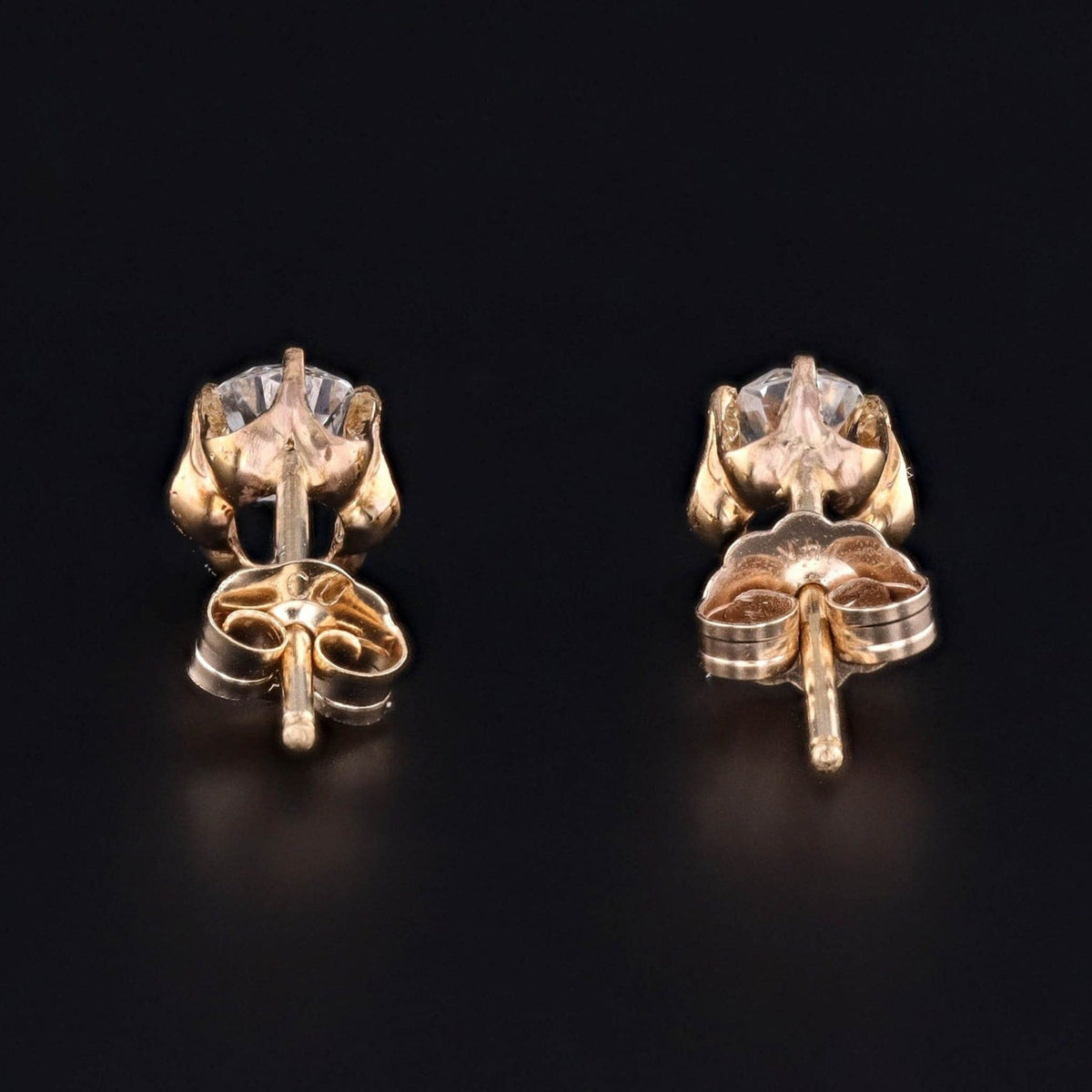 Antique Old Mine Cut Diamond Conversion Earrings - Trademark Antiques