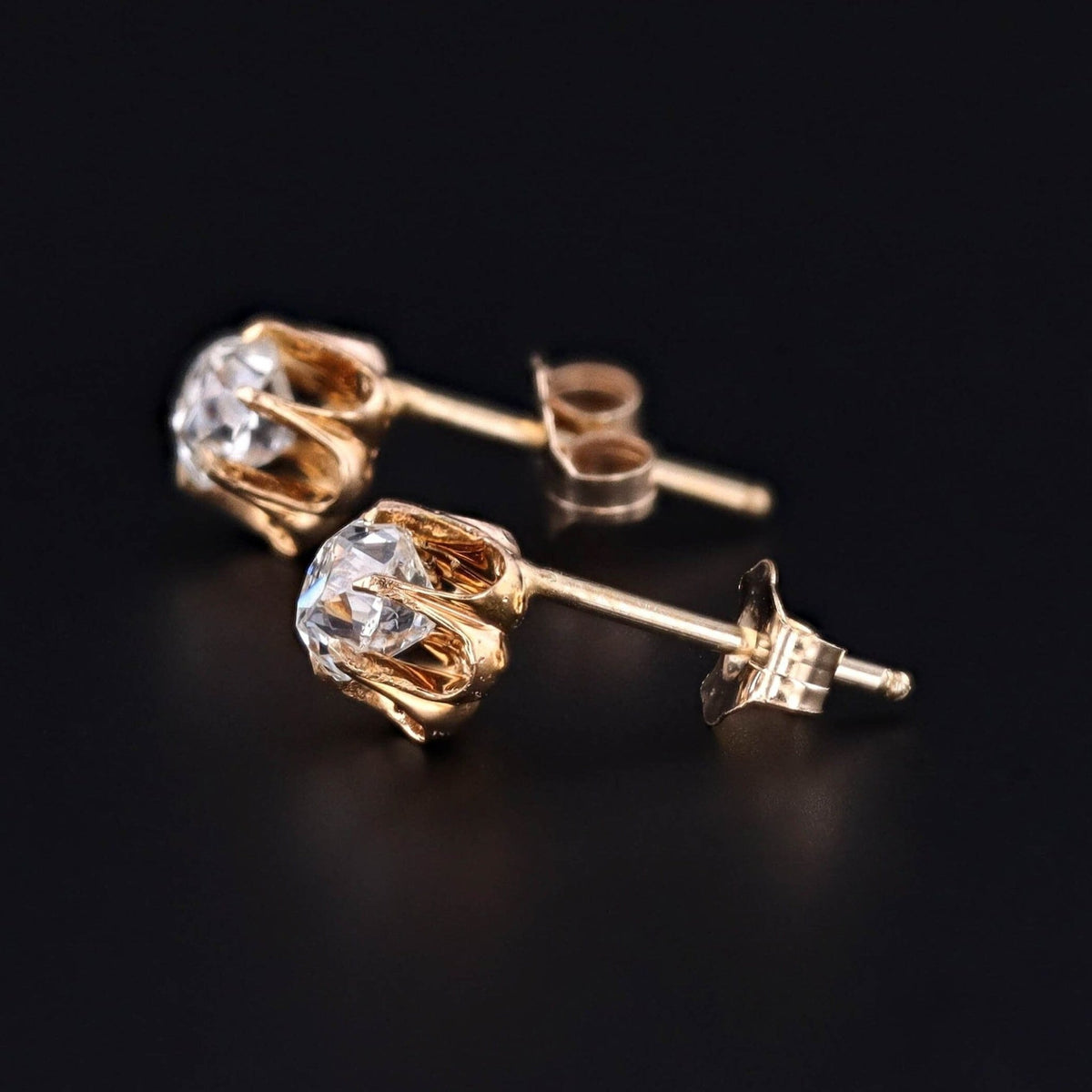 Antique Old Mine Cut Diamond Conversion Earrings - Trademark Antiques
