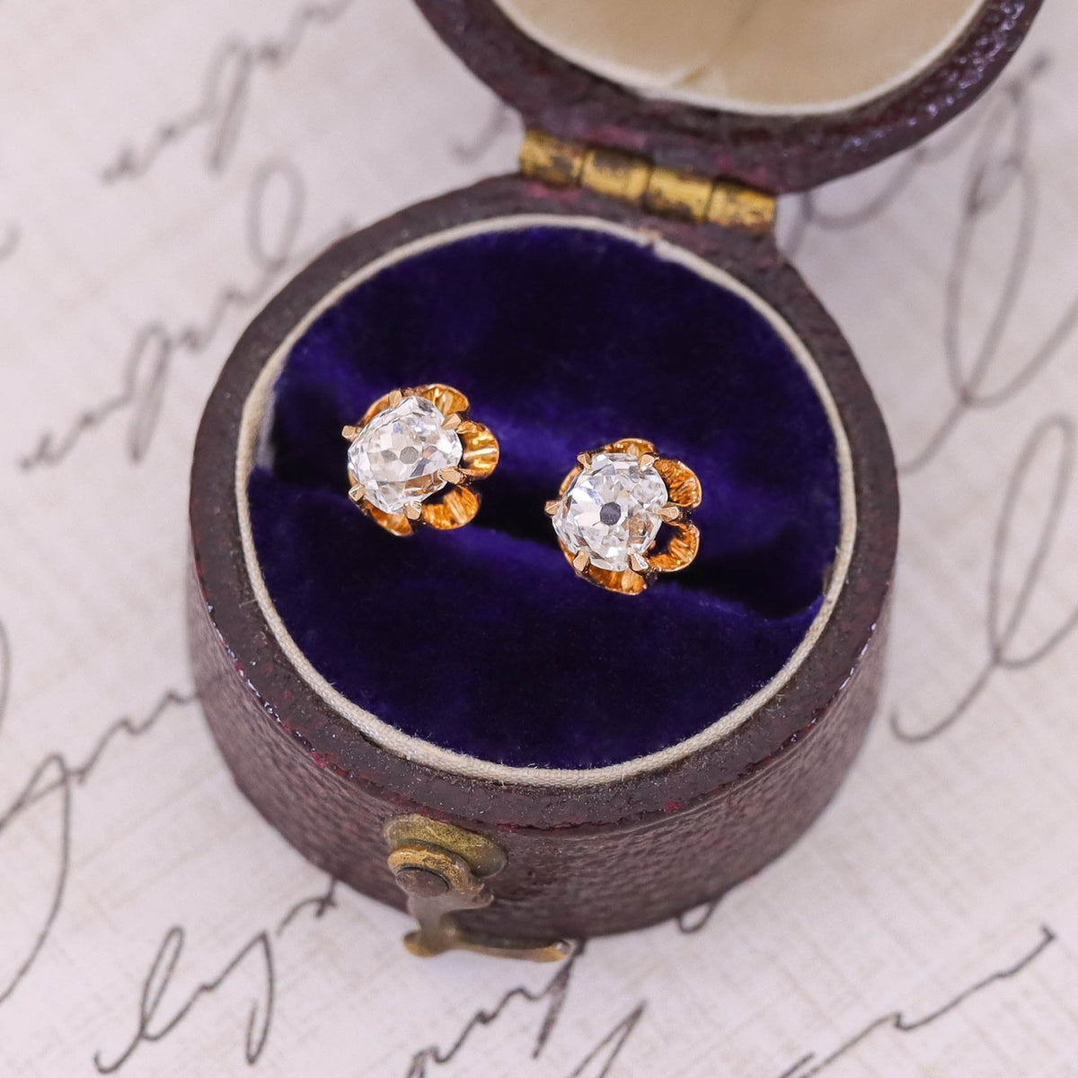 Antique Old Mine Cut Diamond Conversion Earrings - Trademark Antiques
