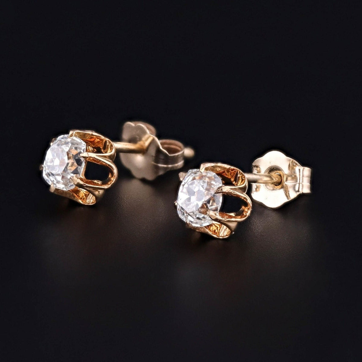 Antique Old Mine Cut Diamond Conversion Earrings - Trademark Antiques