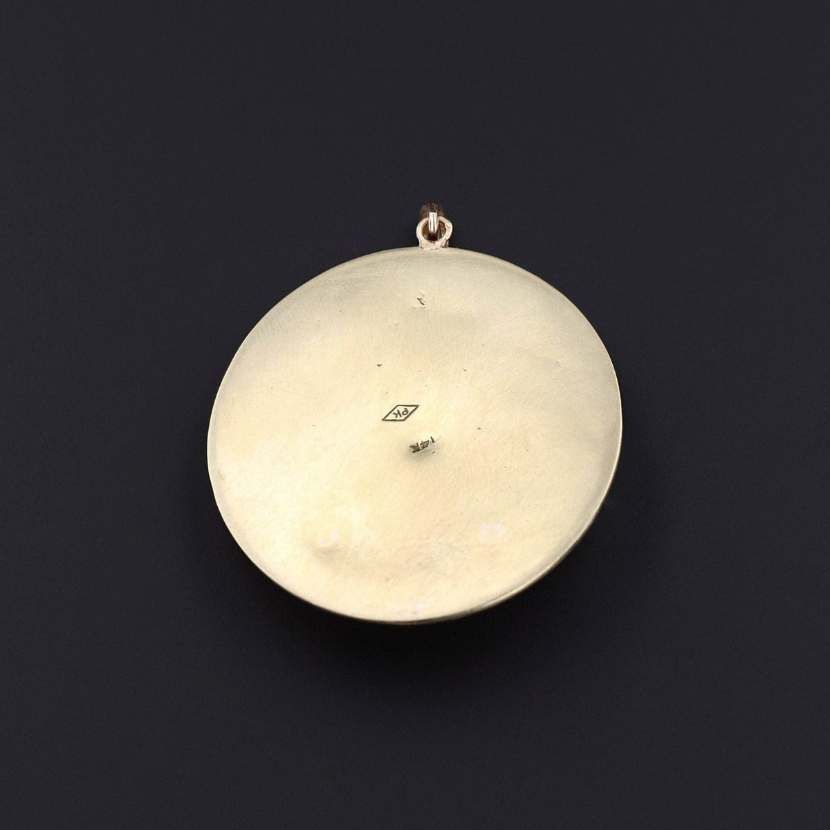 Antique Onyx and Diamond Pendant of 14k Gold - Trademark Antiques