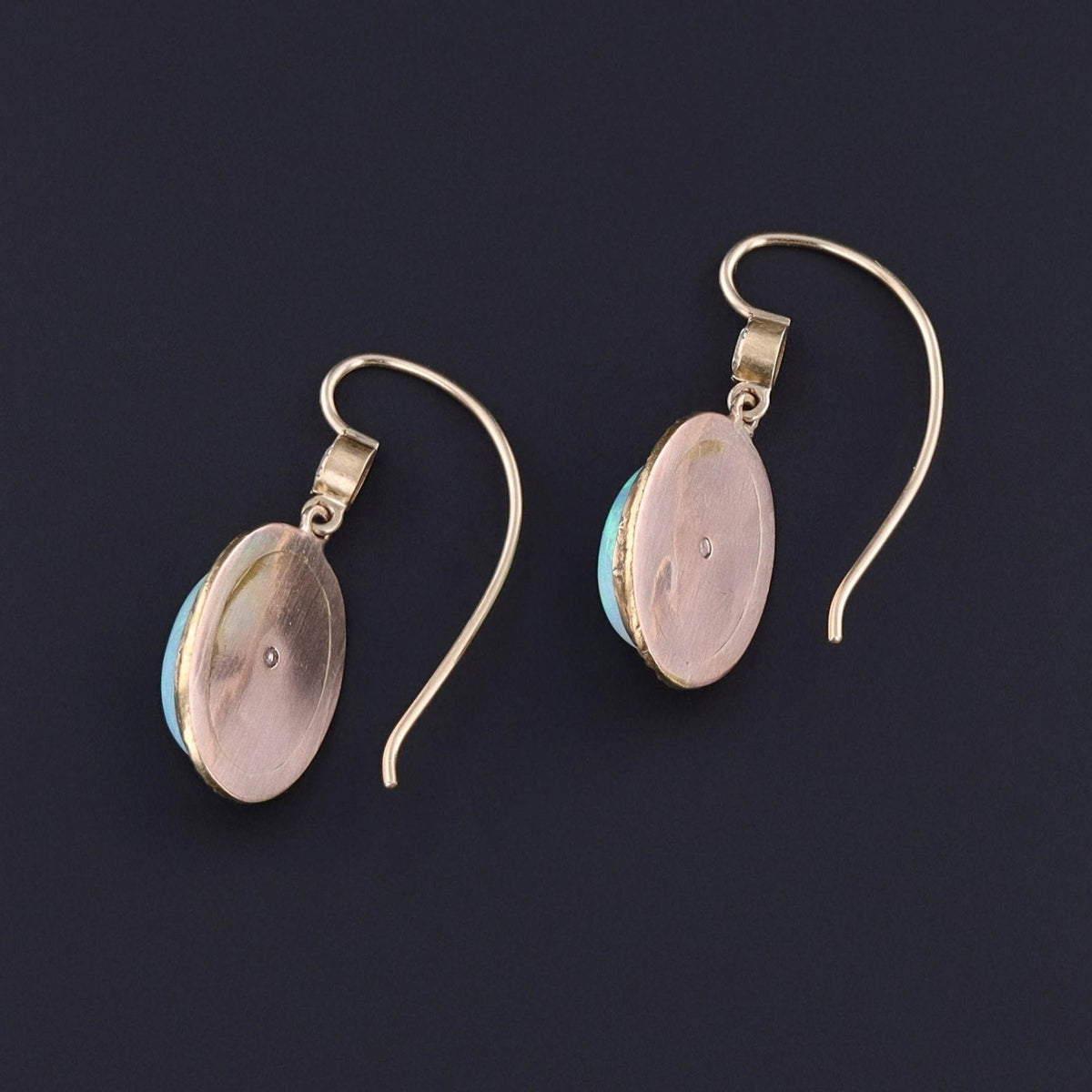 Antique Opal and Diamond Conversion Earrings of 14k Gold - Trademark Antiques