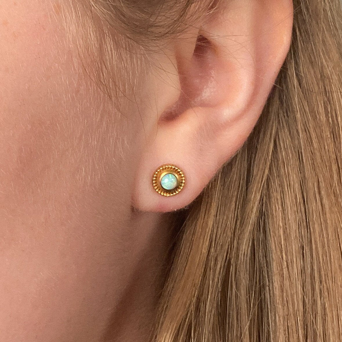Antique Opal Conversion Earrings of 10k Gold - Trademark Antiques
