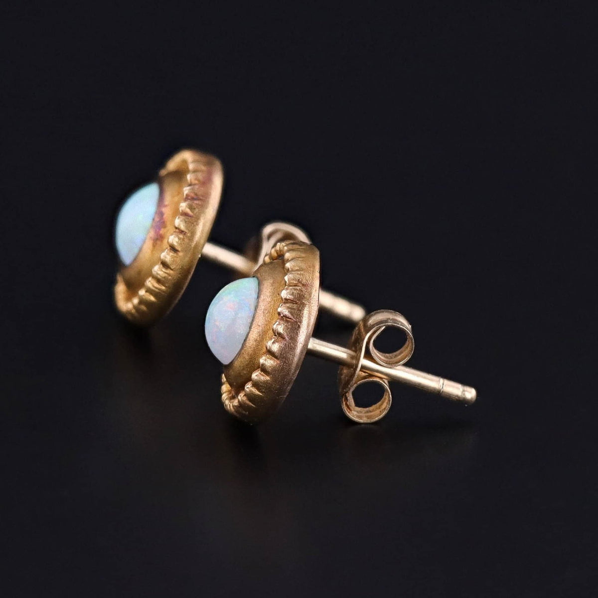 Antique Opal Conversion Earrings of 10k Gold - Trademark Antiques