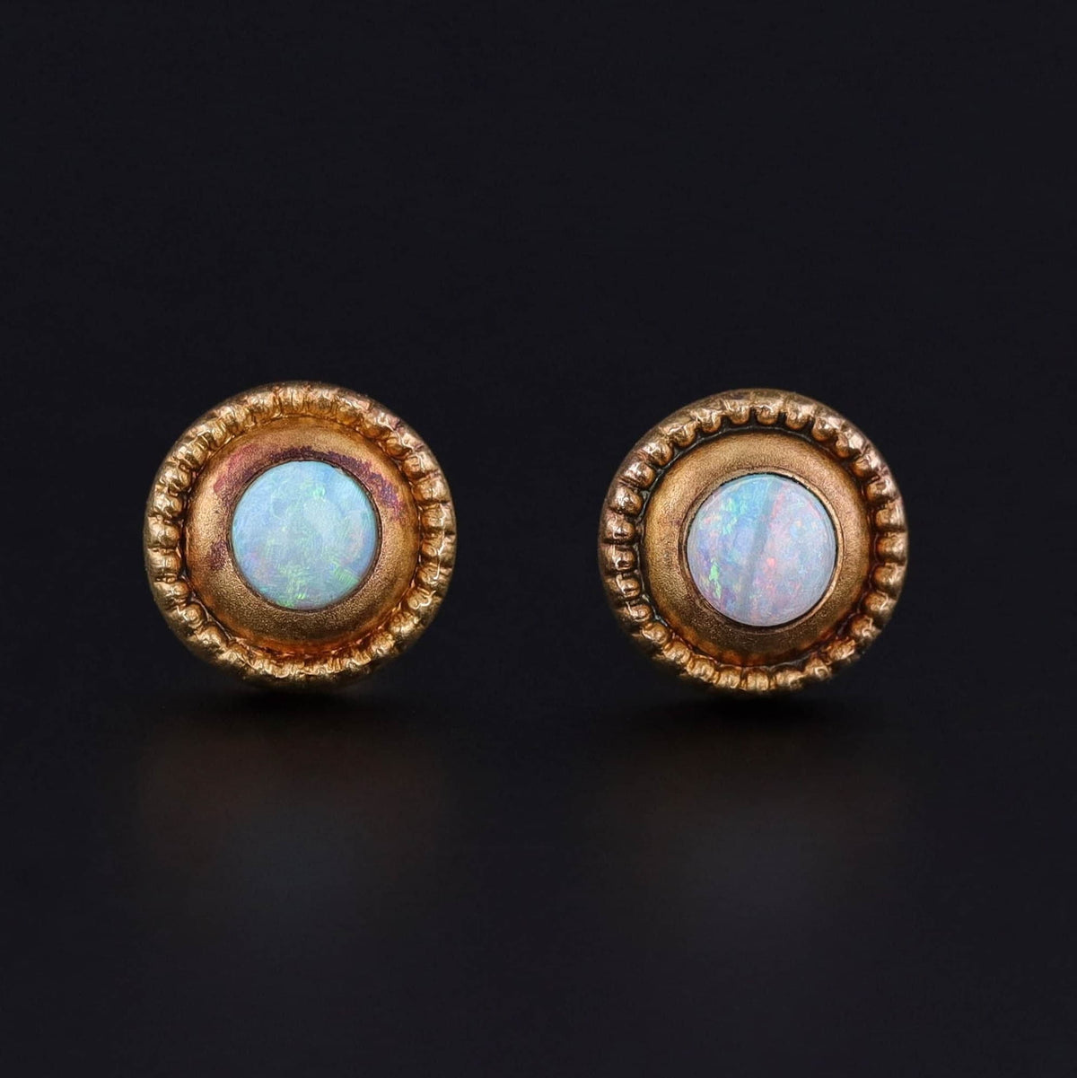 Antique Opal Conversion Earrings of 10k Gold - Trademark Antiques