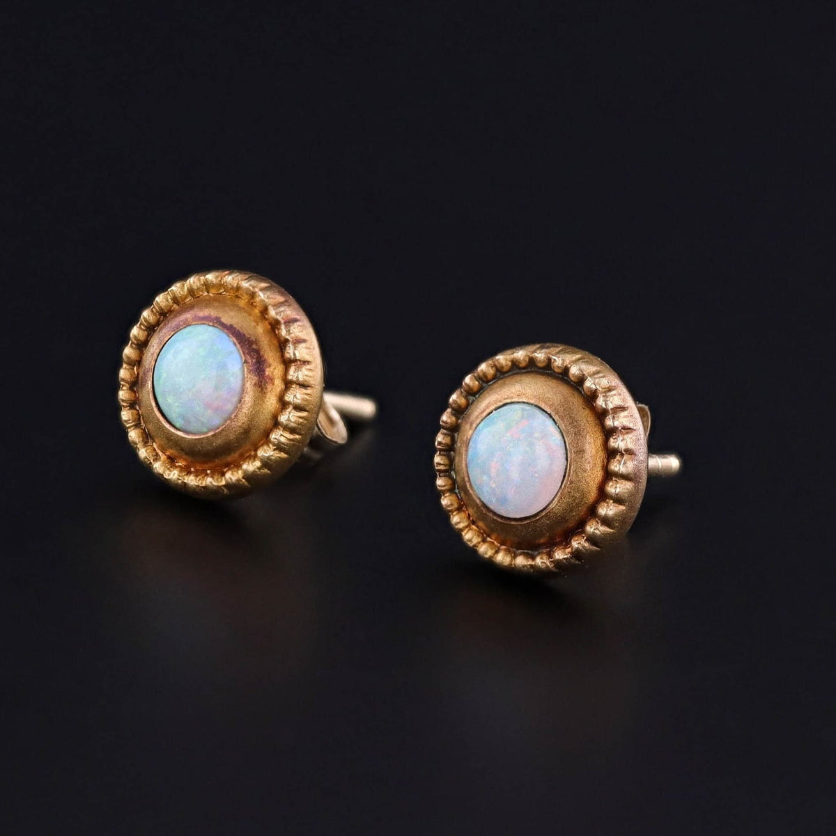 Antique Opal Conversion Earrings of 10k Gold - Trademark Antiques