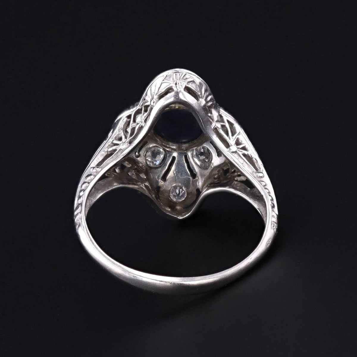 Antique Opal &amp; Diamond Ring | Antique Black Opal Ring - Trademark Antiques