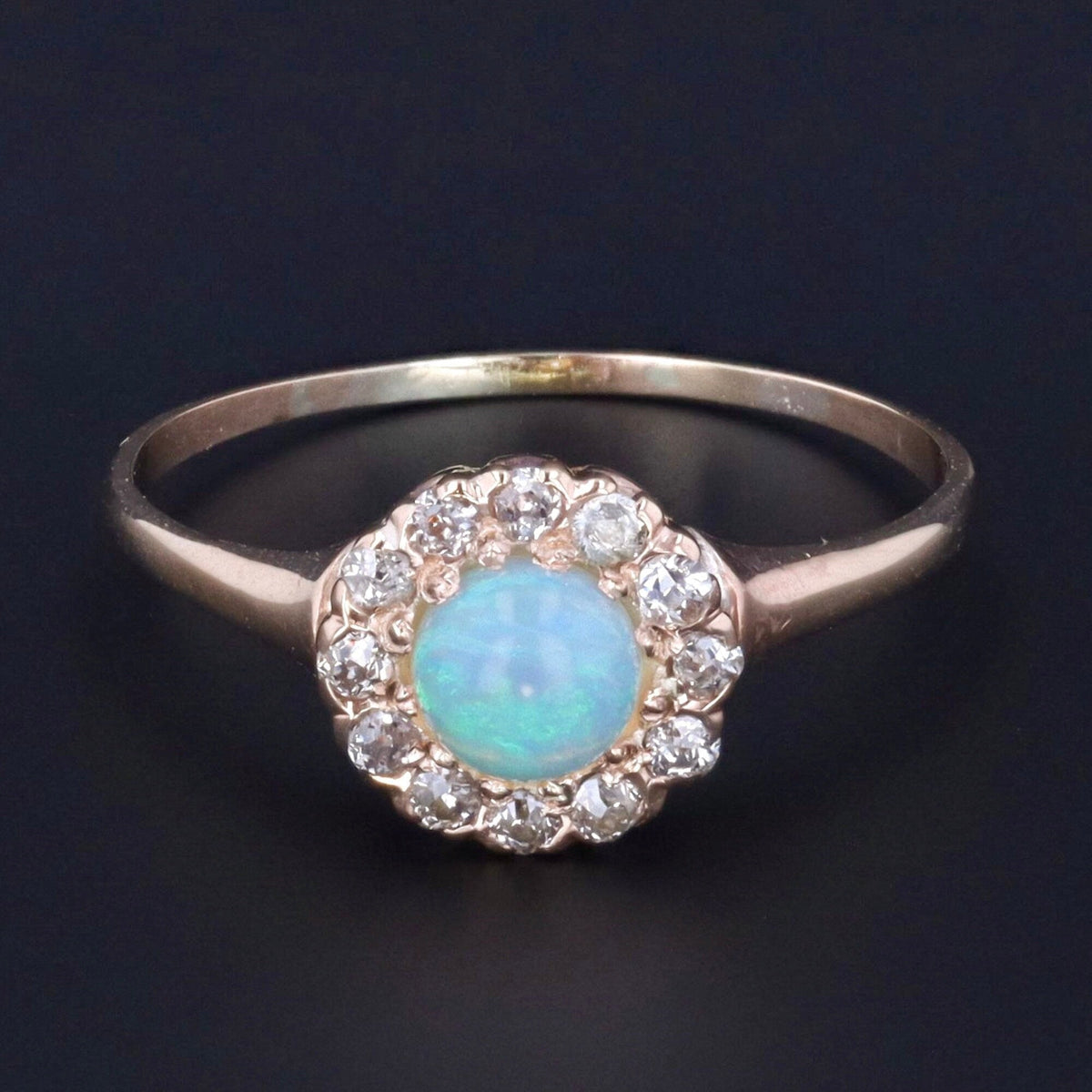 Antique Opal &amp; Diamond Ring | Opal Ring - Trademark Antiques