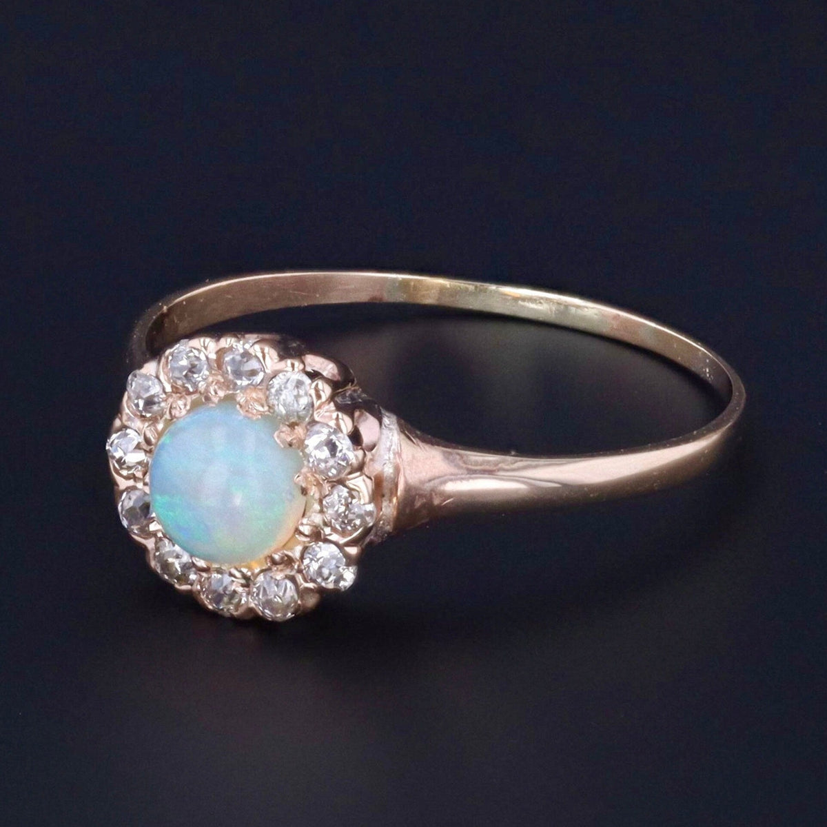 Antique Opal &amp; Diamond Ring | Opal Ring - Trademark Antiques