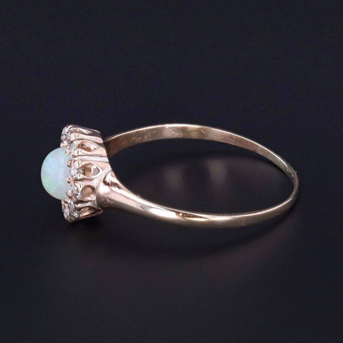 Antique Opal &amp; Diamond Ring | Opal Ring - Trademark Antiques
