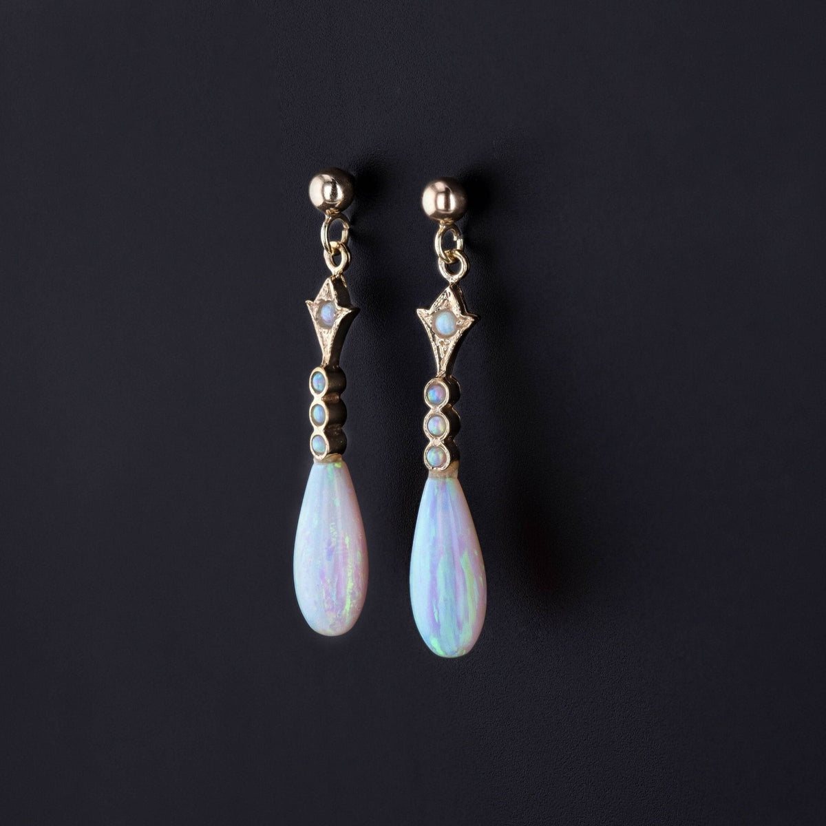 Antique Opal Earrings of 9k gold - Trademark Antiques