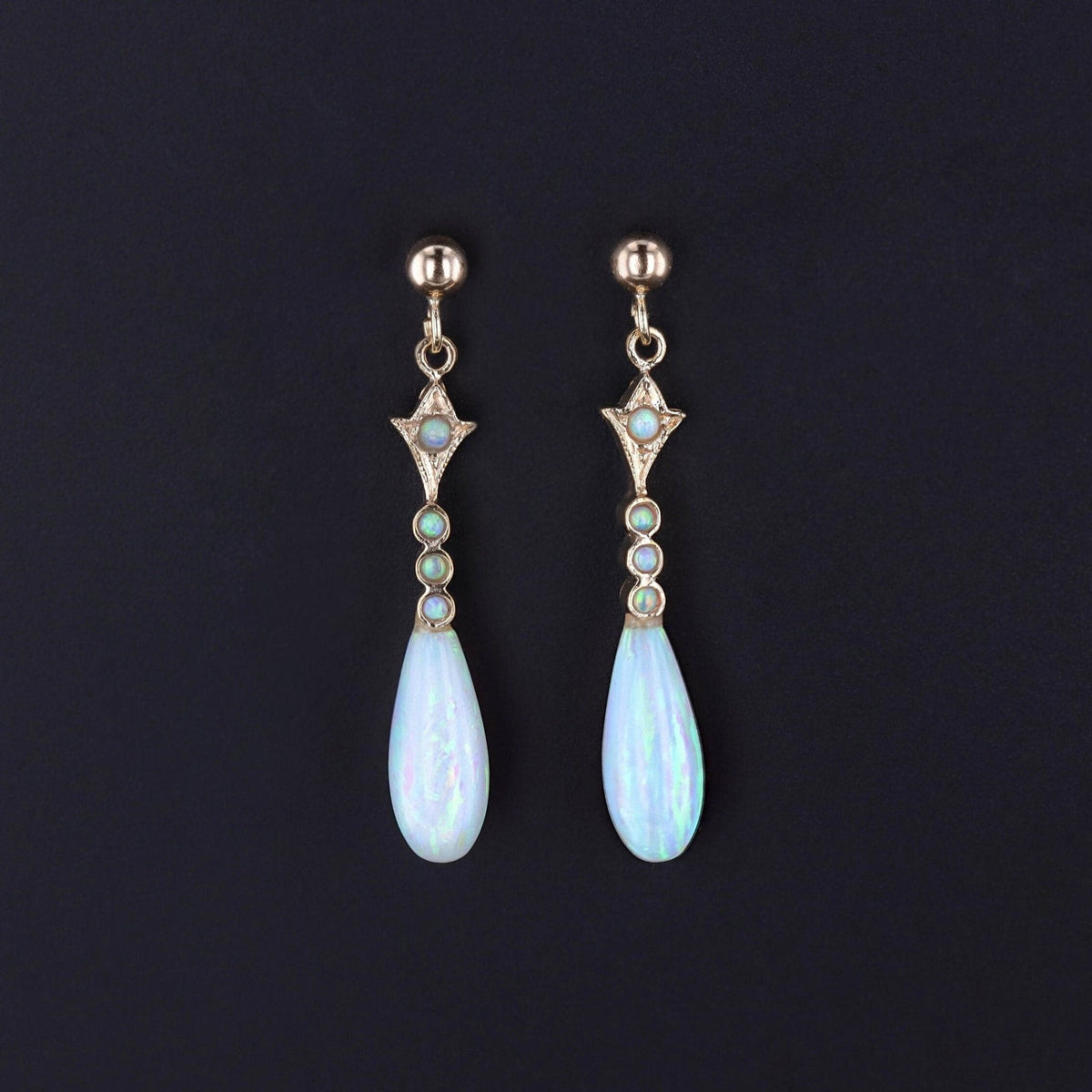 Antique Opal Earrings of 9k gold - Trademark Antiques
