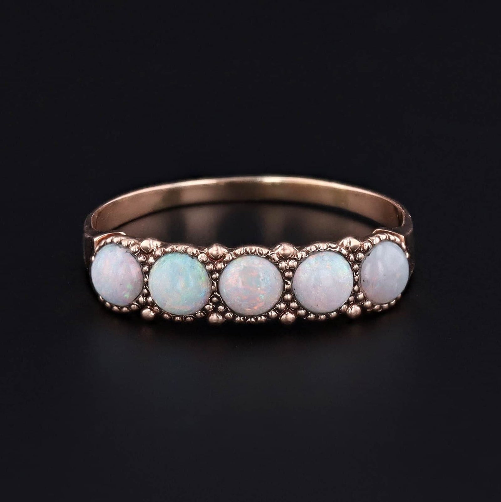 Antique Opal Ring | Five Opal Row Ring - Trademark Antiques