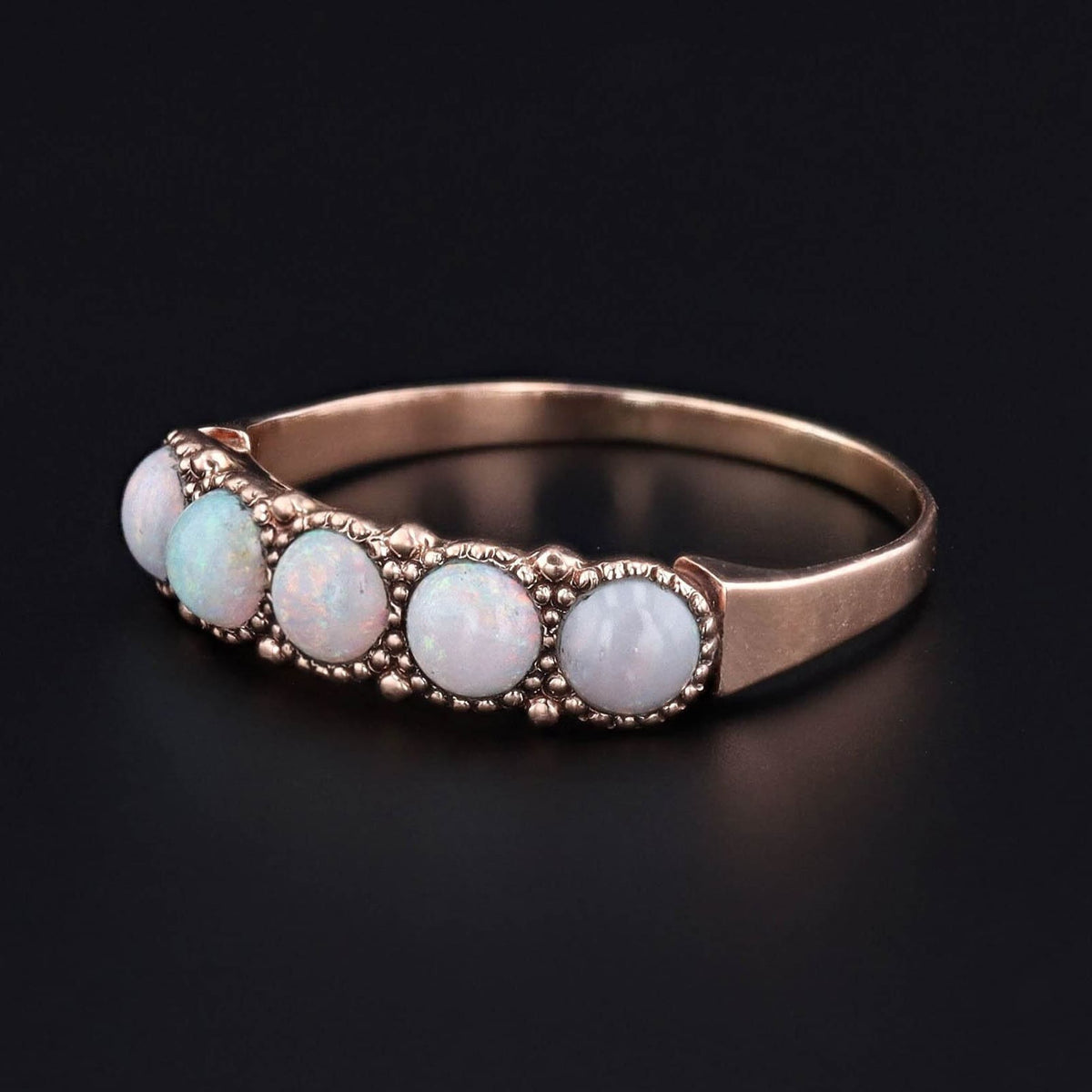 Antique Opal Ring | Five Opal Row Ring - Trademark Antiques