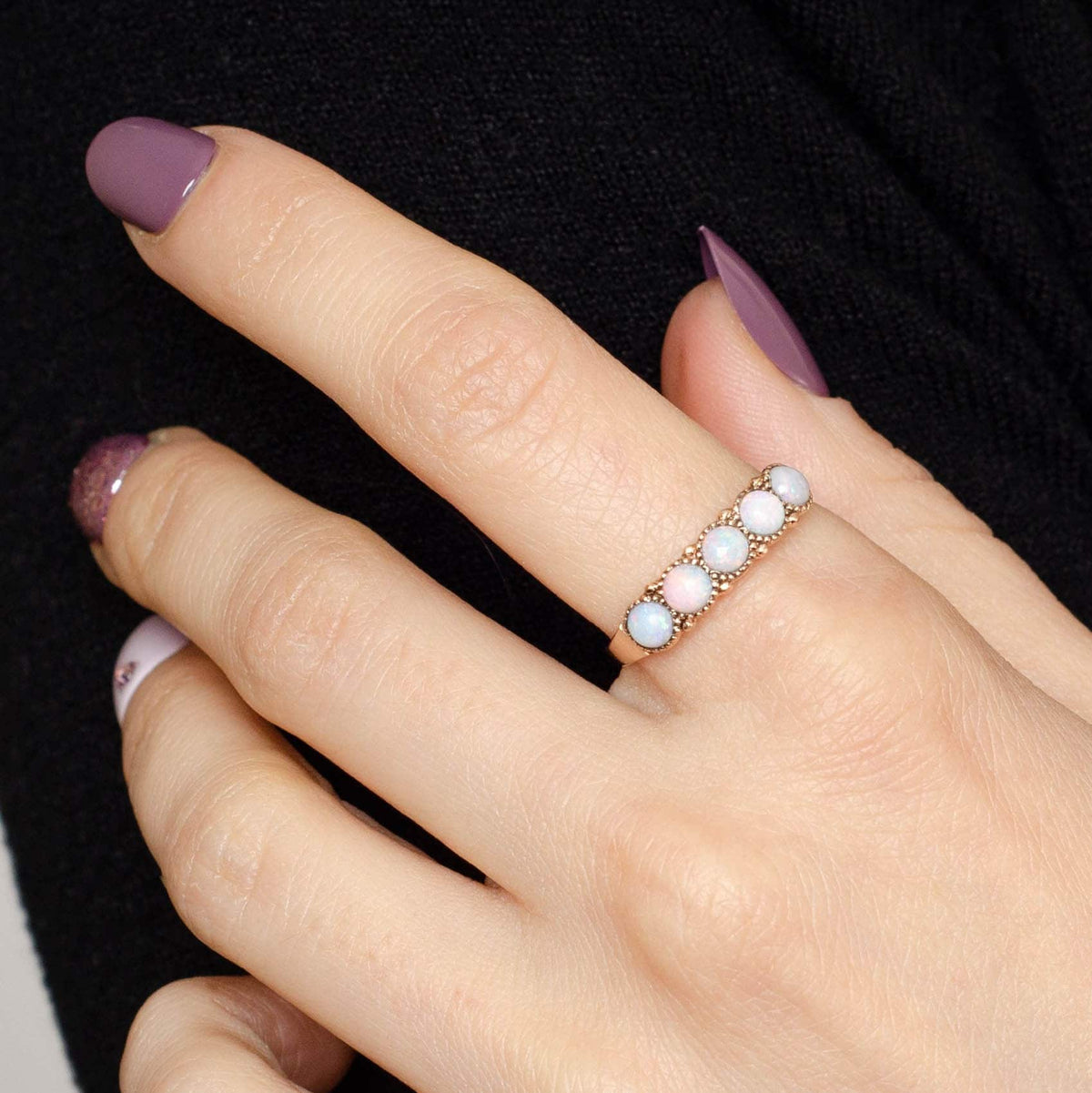 Antique Opal Ring | Five Opal Row Ring - Trademark Antiques