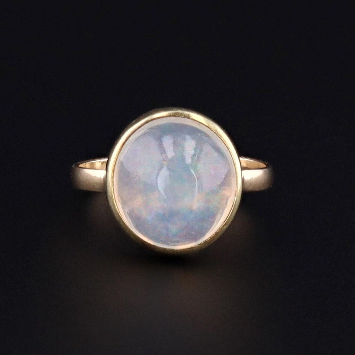 Antique Opal Ring | Jelly Opal Cabochon Ring - Trademark Antiques