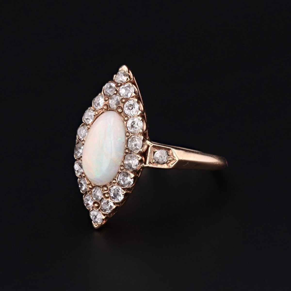 Antique Opal Ring | Opal &amp; Diamond Ring - Trademark Antiques