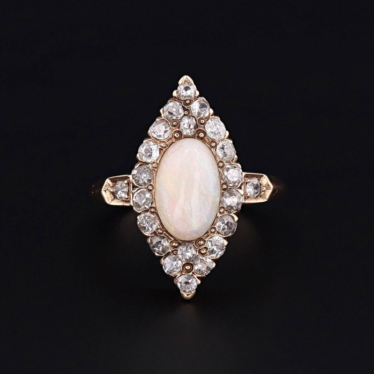 Antique Opal Ring | Opal &amp; Diamond Ring - Trademark Antiques