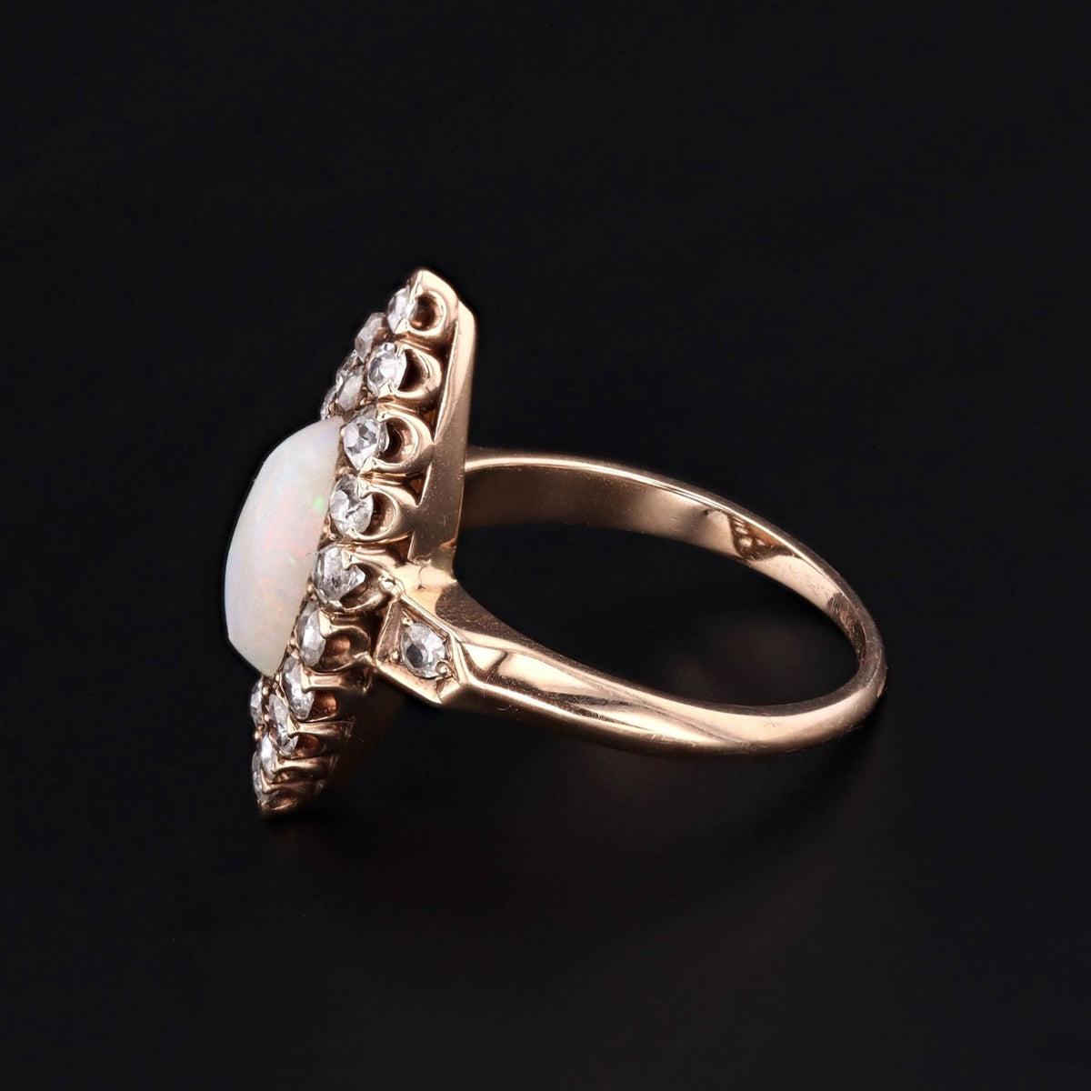 Antique Opal Ring | Opal &amp; Diamond Ring - Trademark Antiques