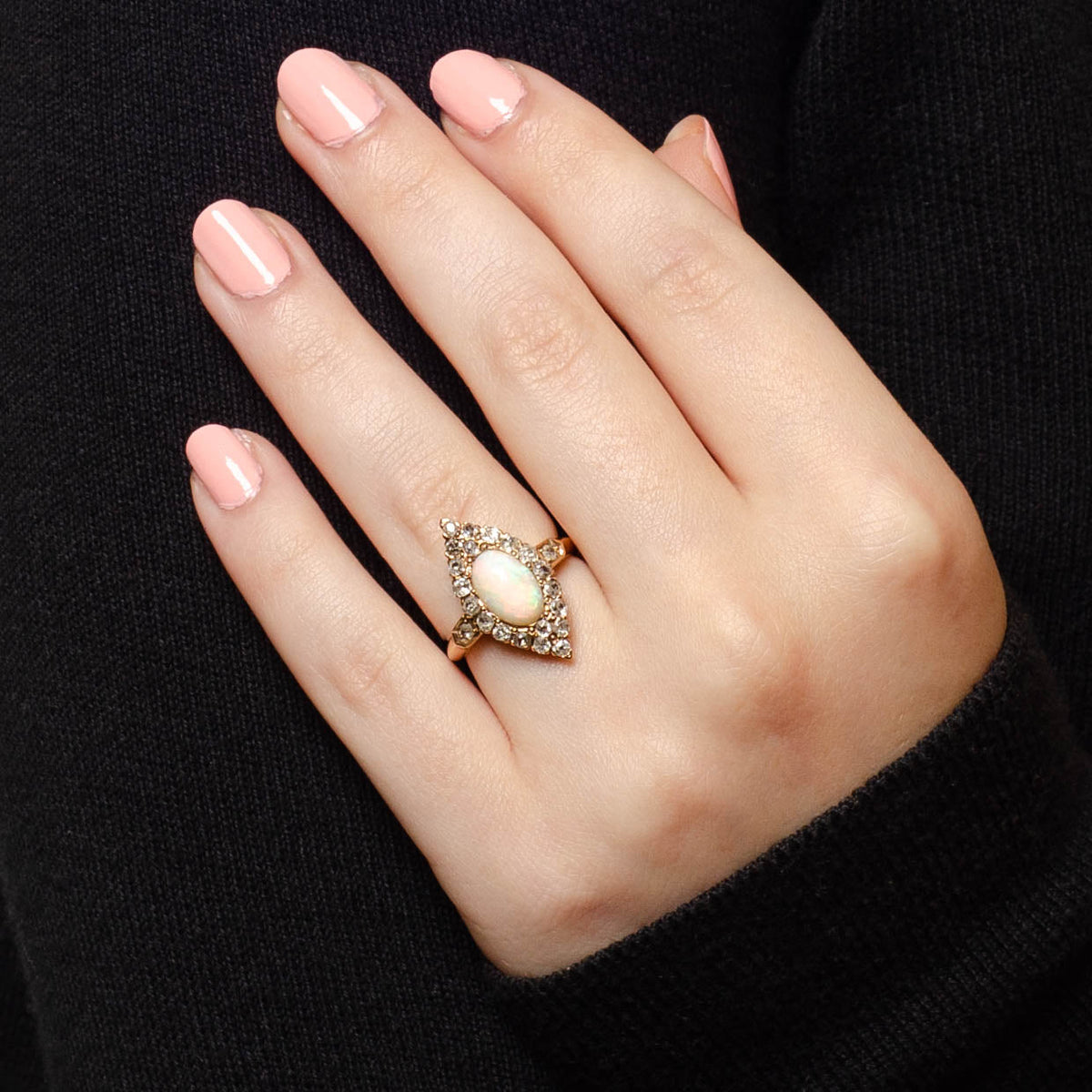 Antique Opal Ring | Opal &amp; Diamond Ring - Trademark Antiques