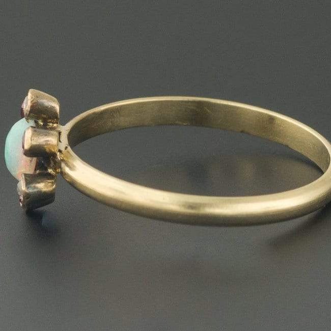 Antique Opal Ring | Opal Halo Ring - Trademark Antiques