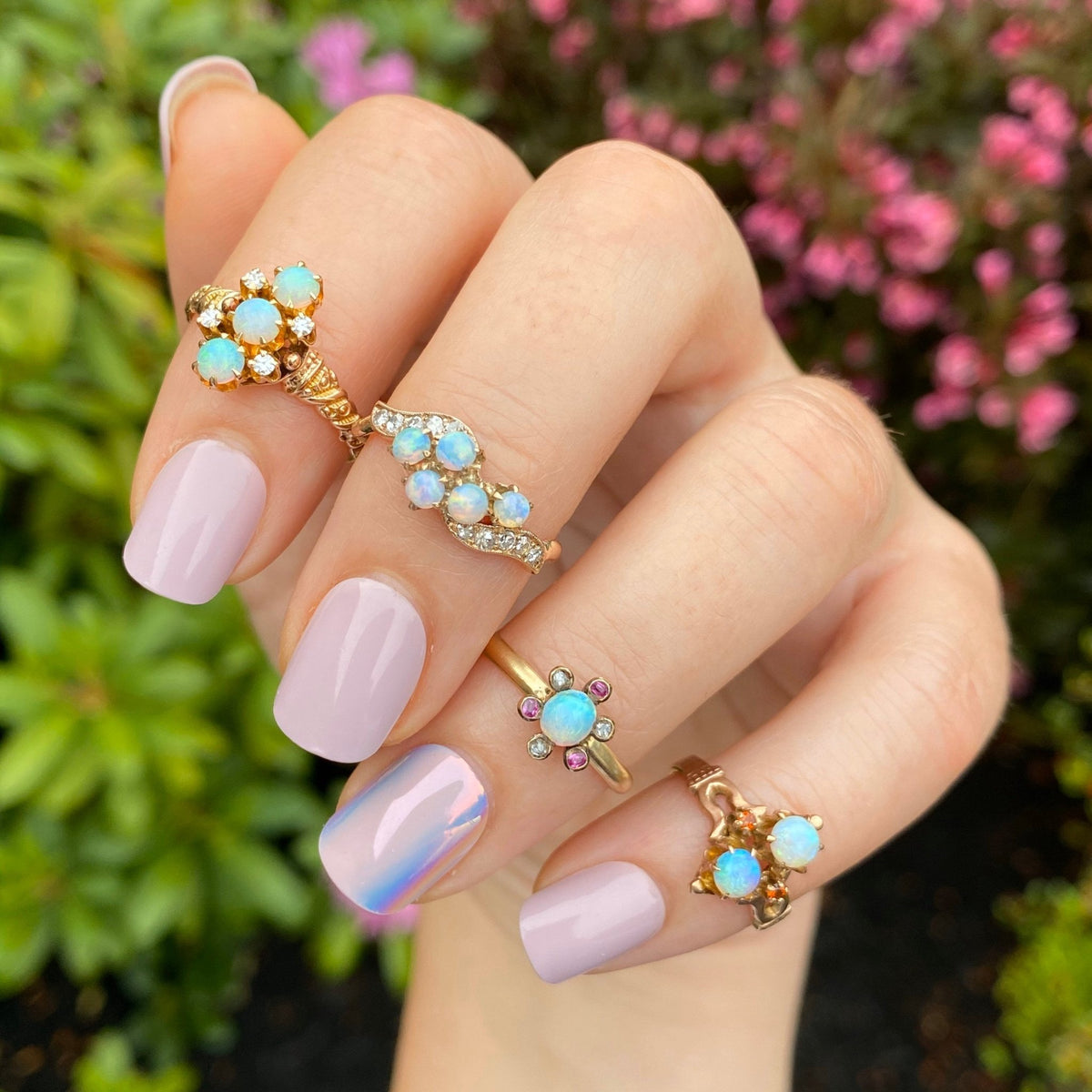 Antique Opal Ring | Opal Halo Ring - Trademark Antiques