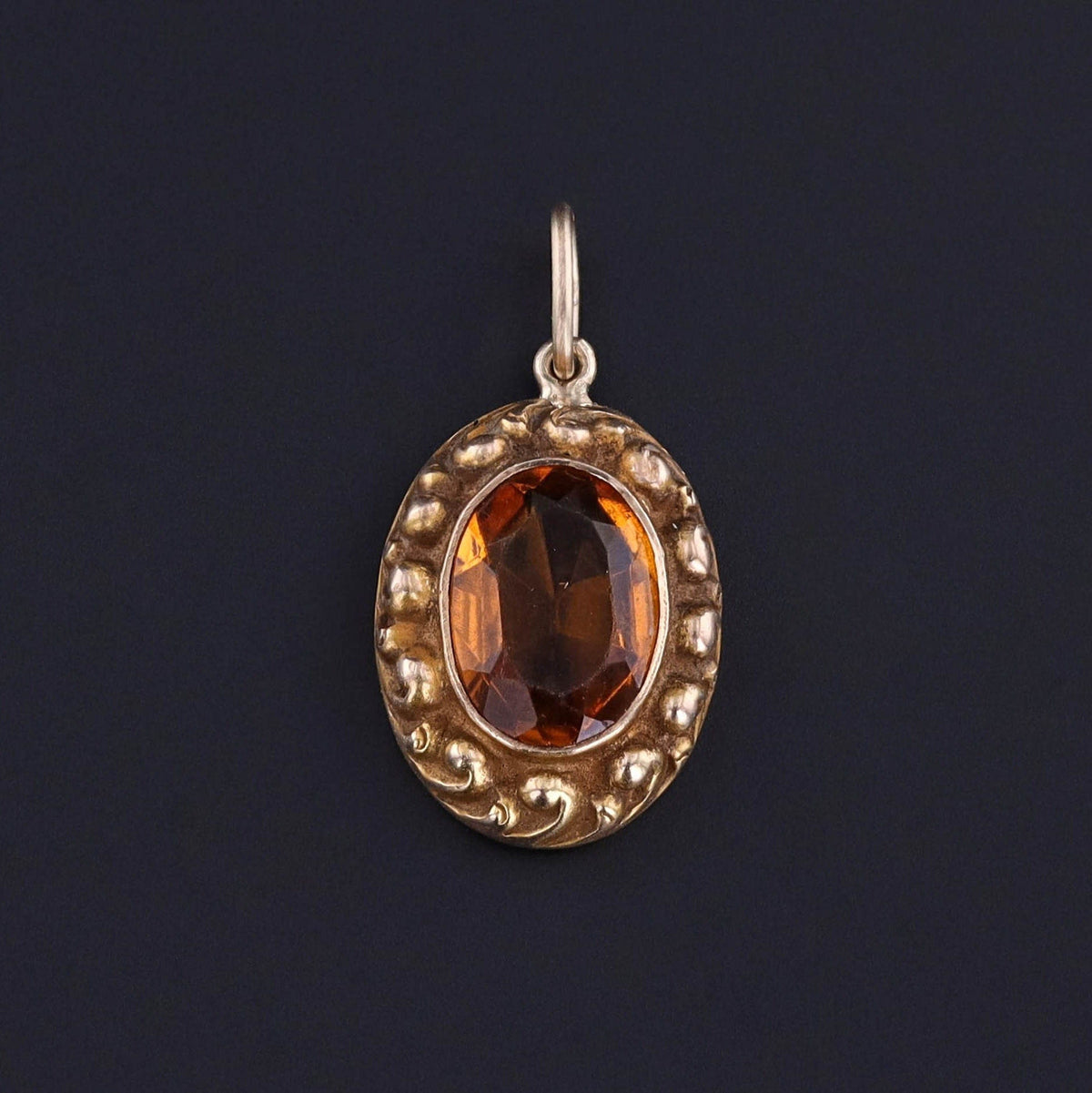Antique Orange Paste Charm of 10k Gold - Trademark Antiques