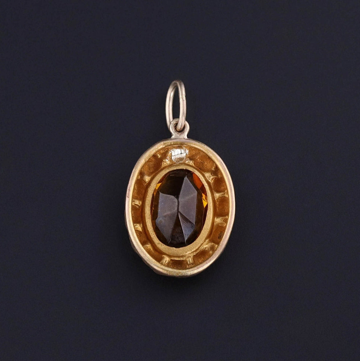 Antique Orange Paste Charm of 10k Gold - Trademark Antiques