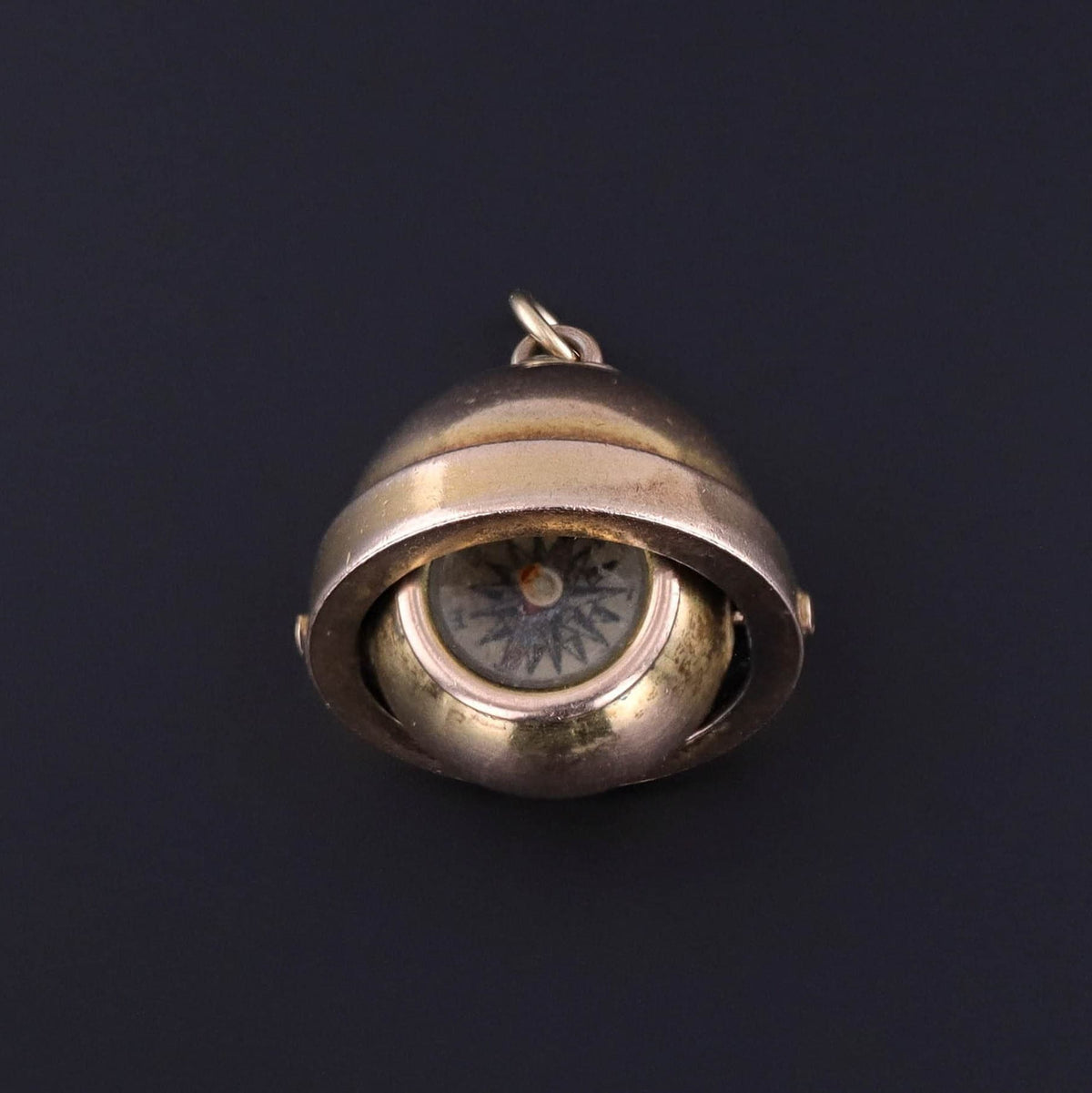 Antique Orb Compass Pendant of 14k Gold - Trademark Antiques