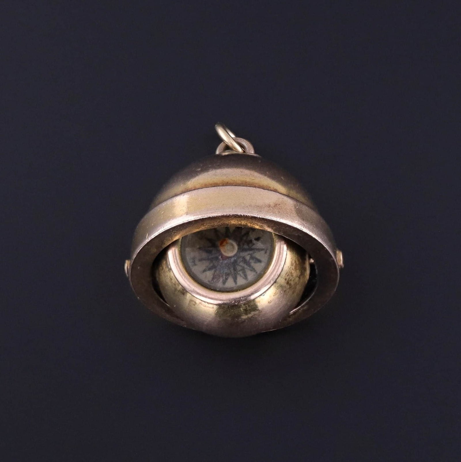 Antique Orb Compass Pendant of 14k Gold - Trademark Antiques