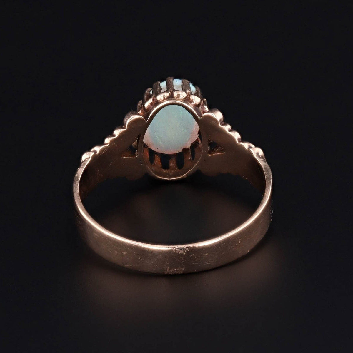 Antique Oval Opal Ring of 10k Gold - Trademark Antiques