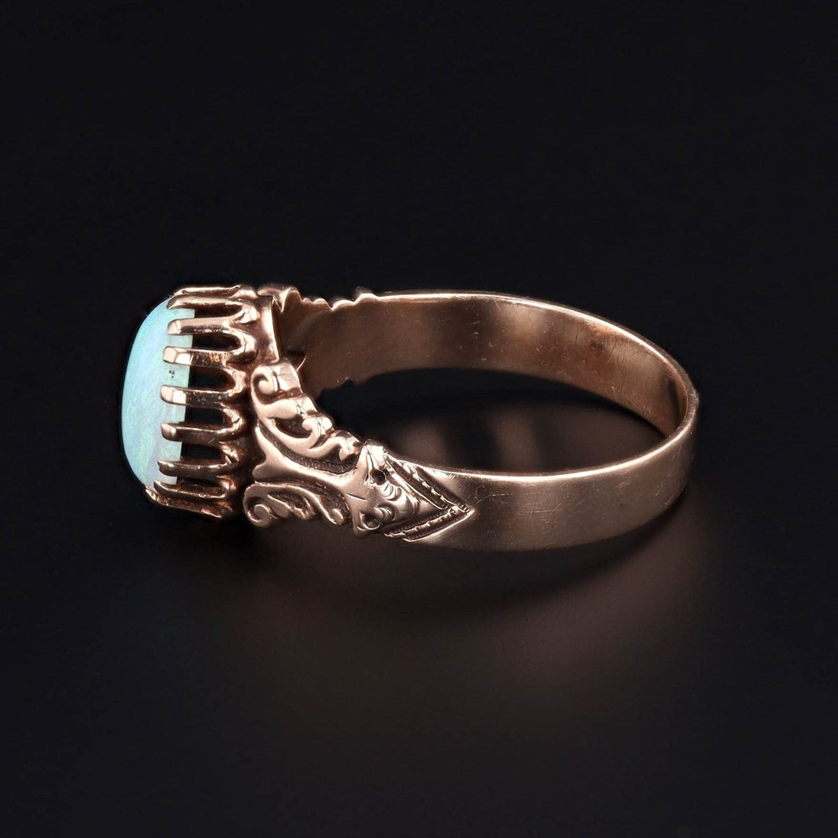 Antique Oval Opal Ring of 10k Gold - Trademark Antiques
