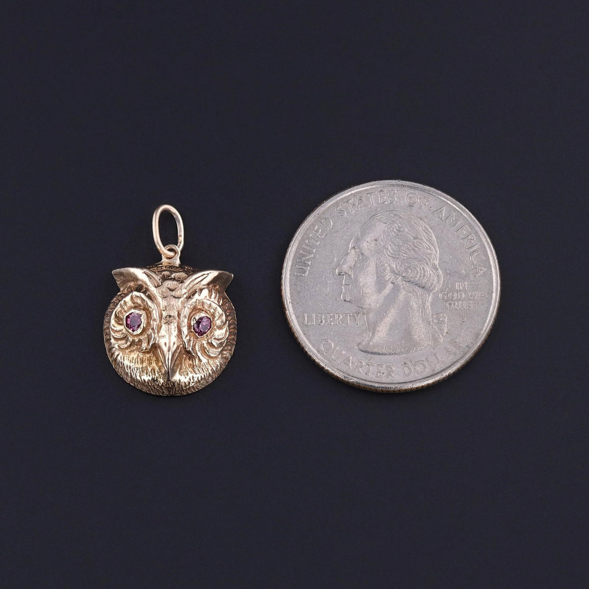 Antique Owl Charm of 14k Gold - Trademark Antiques