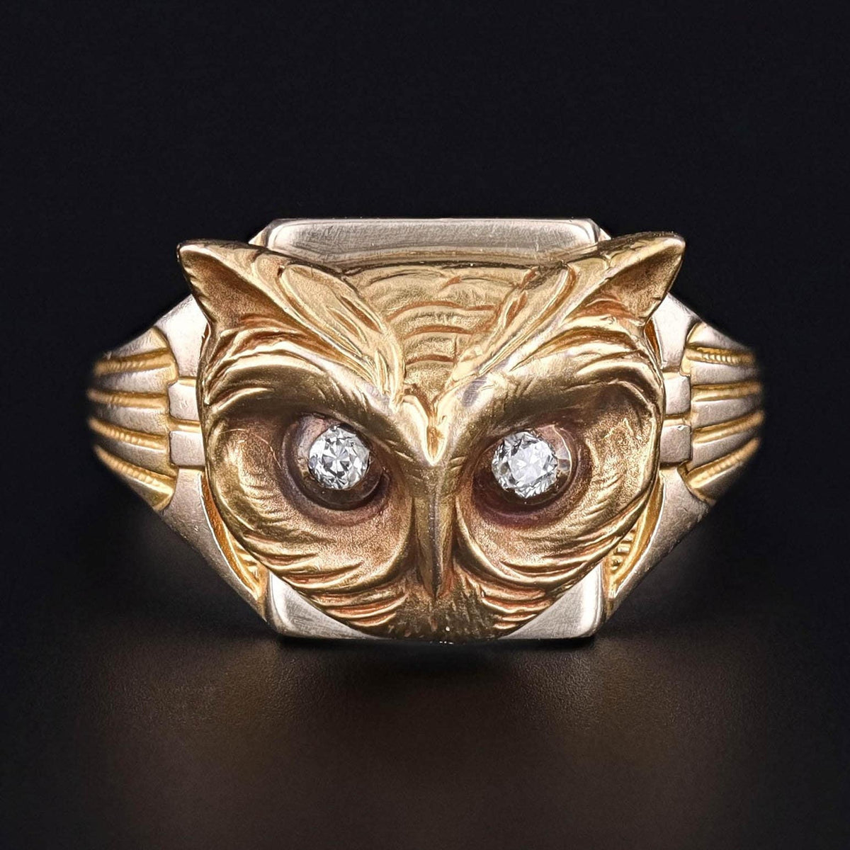 Antique Owl Conversion Ring of 10k Gold - Trademark Antiques