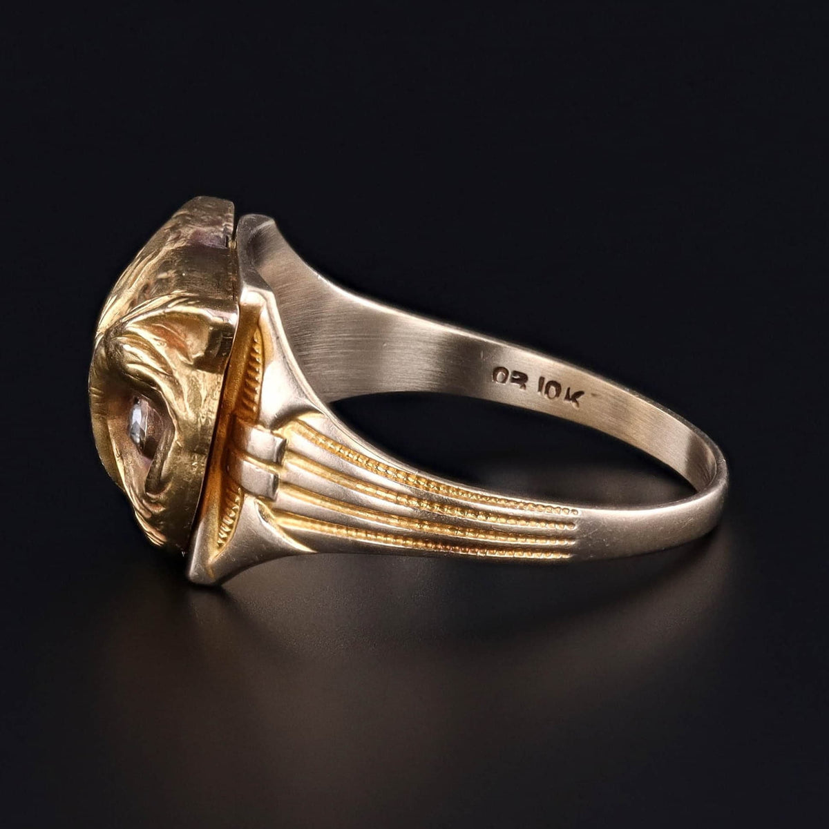 Antique Owl Conversion Ring of 10k Gold - Trademark Antiques