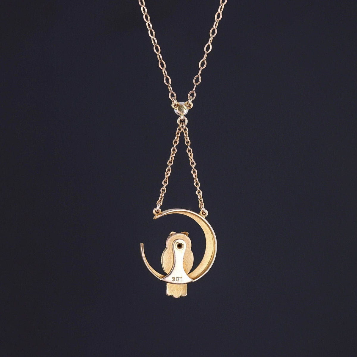 Antique Owl Necklace of 9ct Gold - Trademark Antiques