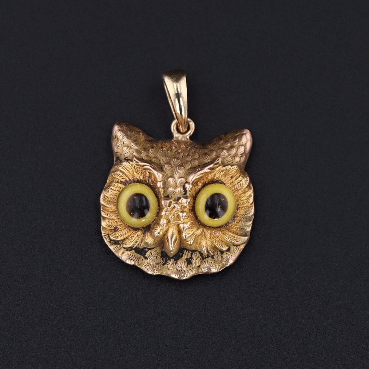 Antique Owl Pendant | 14k Gold Owl Pendant - Trademark Antiques