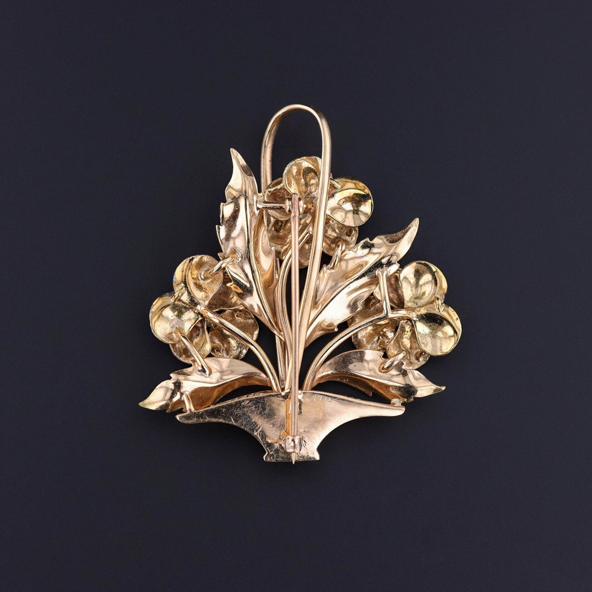 Antique Pansy Basket of 14k Gold - Trademark Antiques
