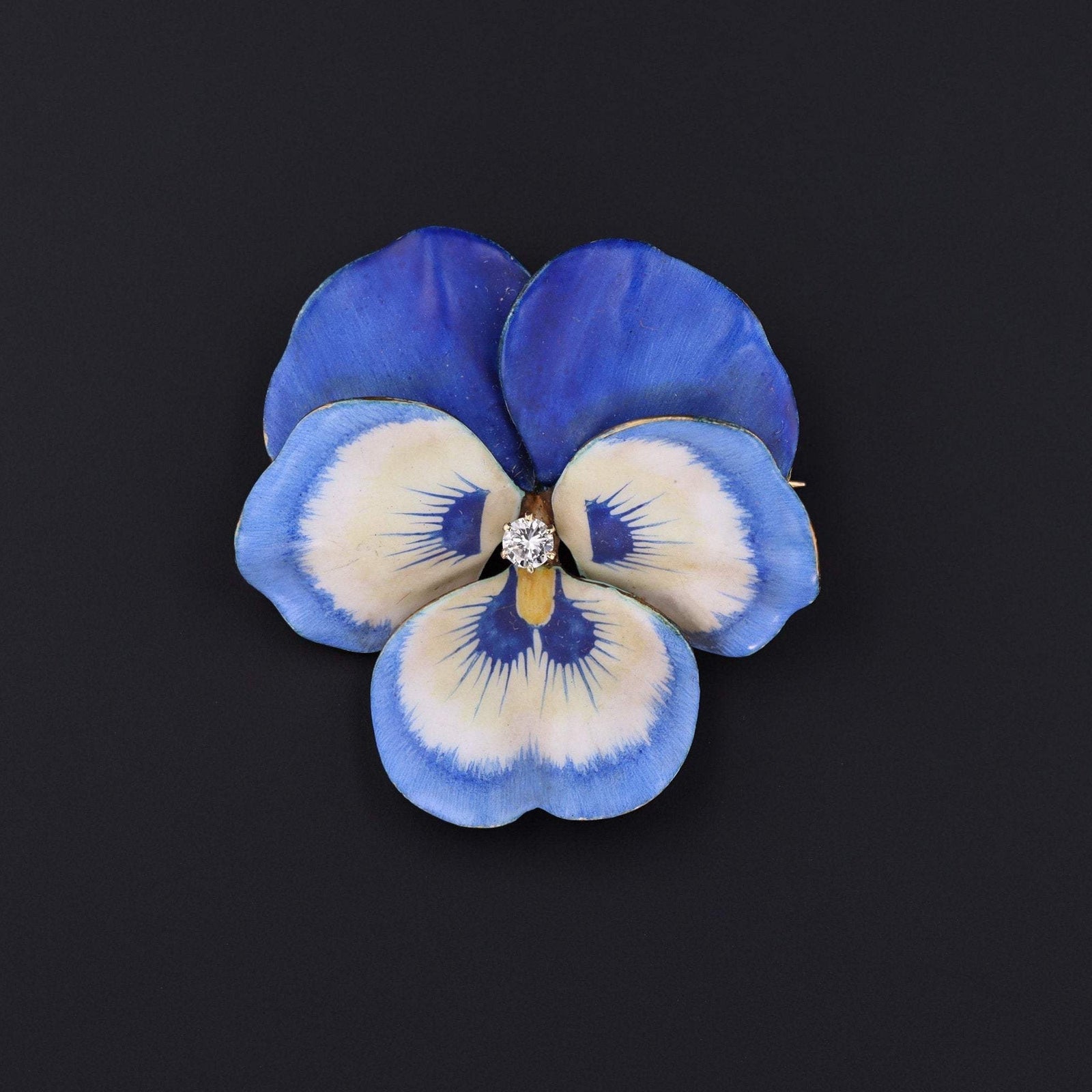 Antique Pansy Brooch | 14k Gold Pansy Brooch - Trademark Antiques