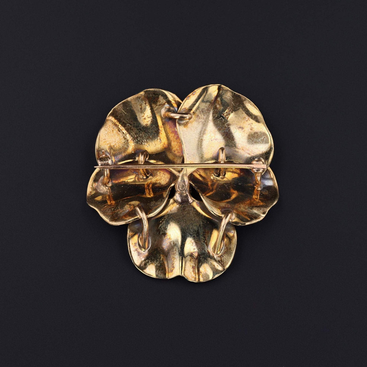 Antique Pansy Brooch | 14k Gold Pansy Brooch - Trademark Antiques